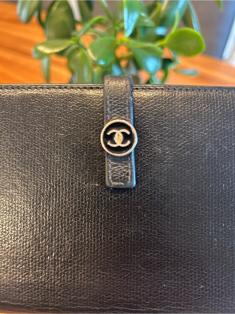 CHANEL Vintage Black Caviar Leather Coco Button Long Flap Wallet - Picture 12 of 12